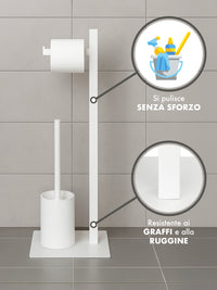 Portarotolo Carta Igienica Da Terra Con Coperchio Portacarta Struttura Robusta In Metallo In Vimini Intrecciato Fino a 4 Rotoli Con Rivestimento Elegante Design Moderno Accessori Bagno