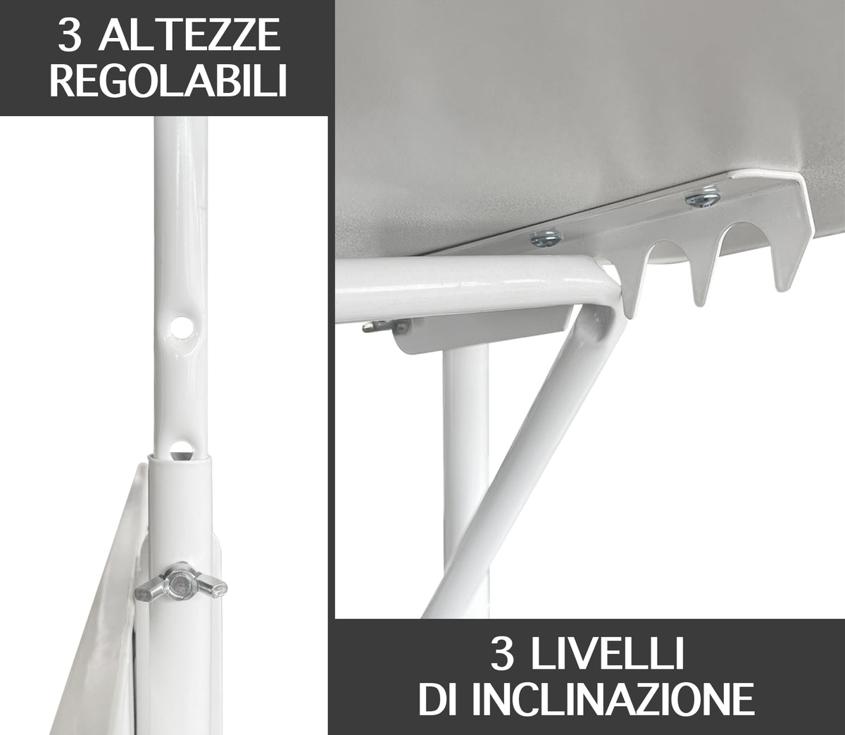 Tavolino Pieghevole Da Balcone 60x40Cm Tavolo Sospeso Da Appendere Alla Ringhiera Richiudibile Salvaspazio Altezza Regolabile Struttura In Metallo Impermeabile Uv Resistent Antiruggine