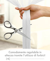 Tenda A Fili Stringhe Anti Mosche Insetti Finestre Porta Finestra Elegante Tinta Unita Divisorio Con Asola Passante Per inserimento Di Bastoni Zanzariera Adattabile Con Forbici Zanzariera Elegante