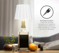 Coppia Di Lampada Da Tavolo LED Set 2 Pezzi Design Moderno Senza Fili Ricaricabile Controllo Touch Selezione Colore Intensità Dimmerabile Altezza Regolabile Con Adattatore Per Bottiglia 3000/4500/600K