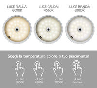 Coppia Di Lampada Da Tavolo LED Set 2 Pezzi Design Moderno Senza Fili Ricaricabile Controllo Touch Selezione Colore Intensità Dimmerabile Altezza Regolabile Con Adattatore Per Bottiglia 3000/4500/600K