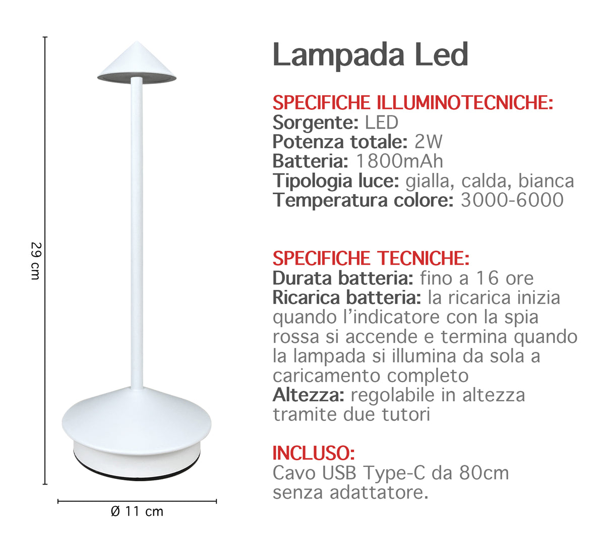 Coppia Di Lampada Da Tavolo LED Set 2 Pezzi Design Moderno Senza Fili Ricaricabile Controllo Touch Selezione Colore Intensità Dimmerabile Altezza Regolabile Con Adattatore Per Bottiglia 3000/4500/600K