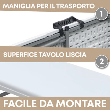 Gastro Uzal Set Copritavolo E Panchine | 220x50cm Bianco | Poliestere Elasticizzato Ignifugo