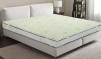 Topper in Memory Foam ad Alta Densità Altezza 5 cm, Letto Singolo 7 Zone con Federa di Rivestimento in Bamboo sfoderabile