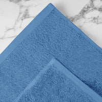 Asciugamani Bagno 100% Spugna Puro Cotone 500 Gr 4 Pezzi 2 Salvietta Viso 2 Asciugamano Ospite Mani Qualità Certificato Oeko-Tex Salviette Super Morbide Bicolore
