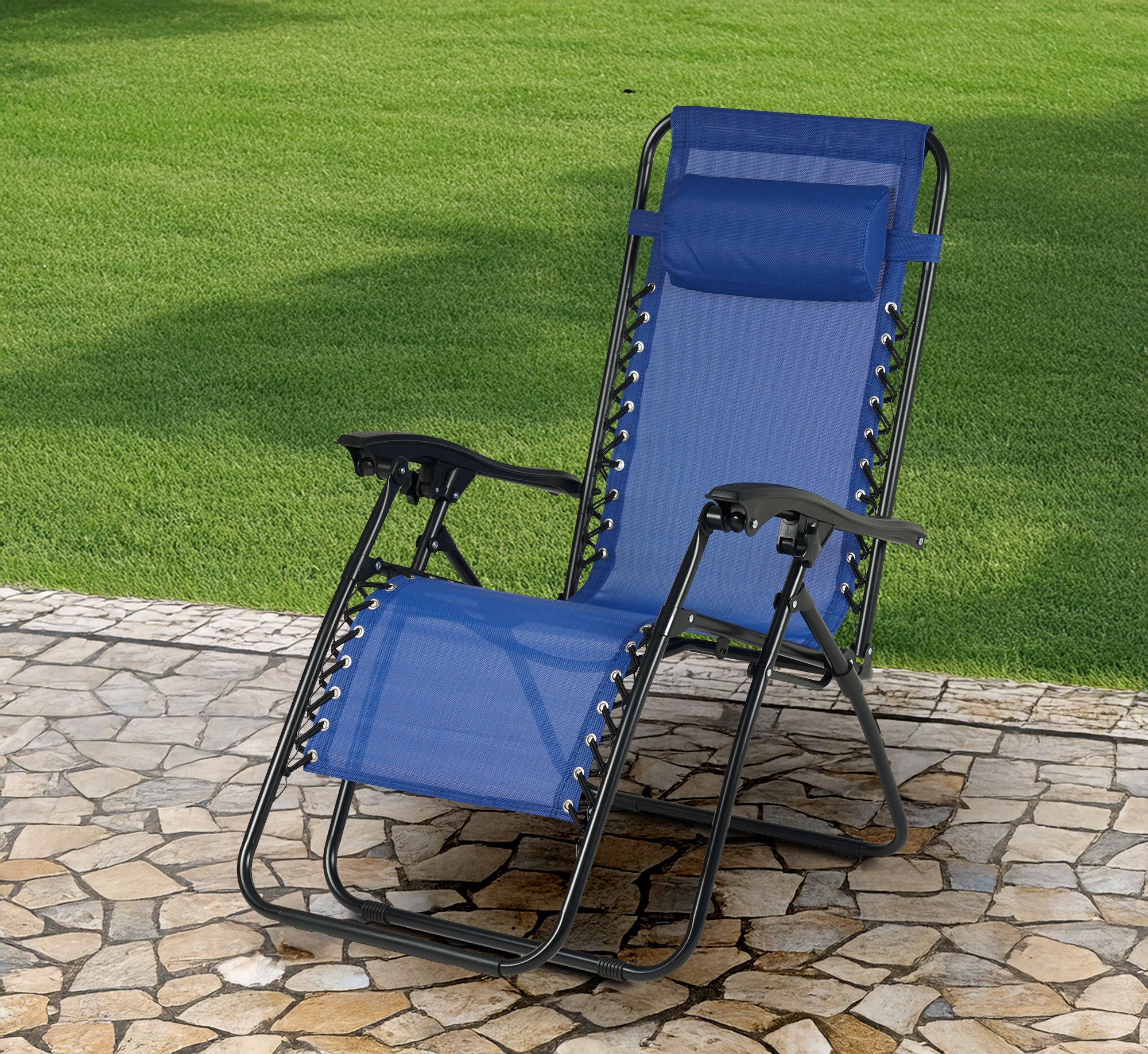 Sedia Pieghevole Reclinabile Zero Gravity Blu - Prezzi Imbattibili - Foto 6