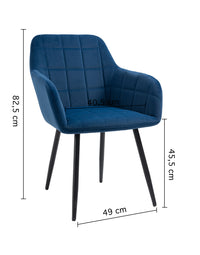 Poltroncina Classica con Braccioli per Camera da Letto in Velluto Design Moderno, con Gambe in Metallo Modello Odette