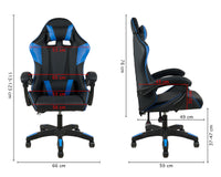 Sedia Gaming Professionale SimilPelle Reclinabile Con Braccioli Poltrona Ufficio Regolabile in Altezza Pistone Gas,Cuscino Poggiatesta E Lombare Gamer