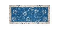 Tappeto Arredo Moderno Antiscivolo in Ciniglia Made in italy Cotone Ninfea Blu