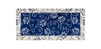 Tappeto Arredo Moderno  Antiscivolo in Ciniglia Made in italy  Cotone Ninfea BluNotte