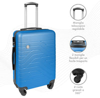 Trolley Bagaglio Mano Rigido 37x20x54.5 Piccolo Ultraleggero Valigia In Abs Con 4 Ruote Manico Chiusura Di Sicurezza Per Compagnie Low Cost Economy Zaino Da Viaggio