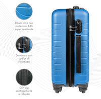 Trolley Bagaglio Mano Rigido 37x20x54.5 Piccolo Ultraleggero Valigia In Abs Con 4 Ruote Manico Chiusura Di Sicurezza Per Compagnie Low Cost Economy Zaino Da Viaggio