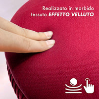 Pouf Rotondo In Velluto Con Contenitore Portaoggetti Sgabello Toeletta Trucco Tavolino Caffè Ripiano Legno Salotto Poggiapiedi Con Gambe Color Oro