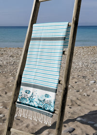 Telo Mare Con Frange Asciugamano Da Spiaggia Misura Grande 90x190 Cm Assorbente In Morbido Cotone Leggero Stampe Moderne Anti Sabbia Lettino Vacanze Piscina