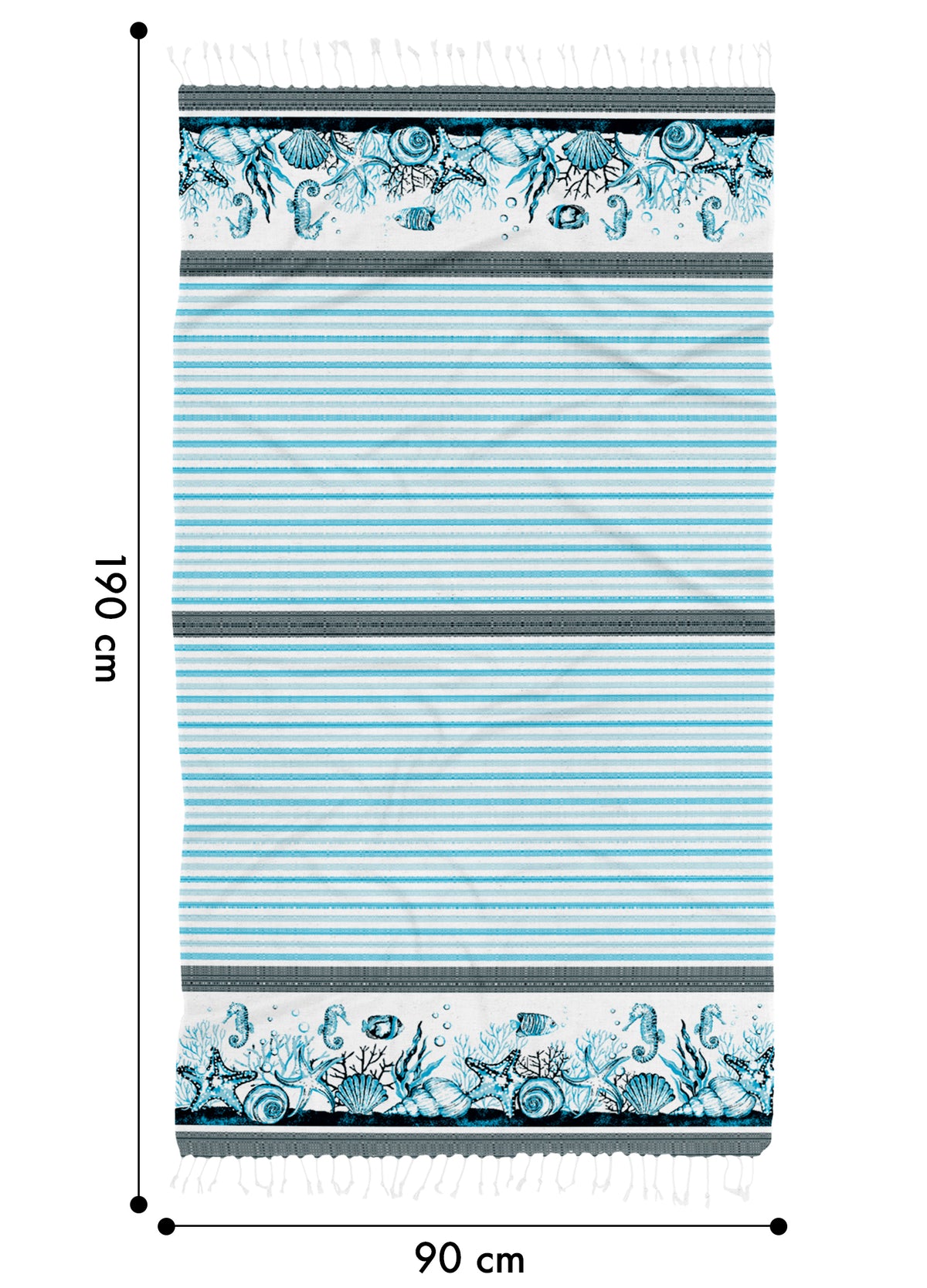 Telo Mare Con Frange Asciugamano Da Spiaggia Misura Grande 90x190 Cm Assorbente In Morbido Cotone Leggero Stampe Moderne Anti Sabbia Lettino Vacanze Piscina