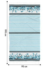 Telo Mare Con Frange Asciugamano Da Spiaggia Misura Grande 90x190 Cm Assorbente In Morbido Cotone Leggero Stampe Moderne Anti Sabbia Lettino Vacanze Piscina