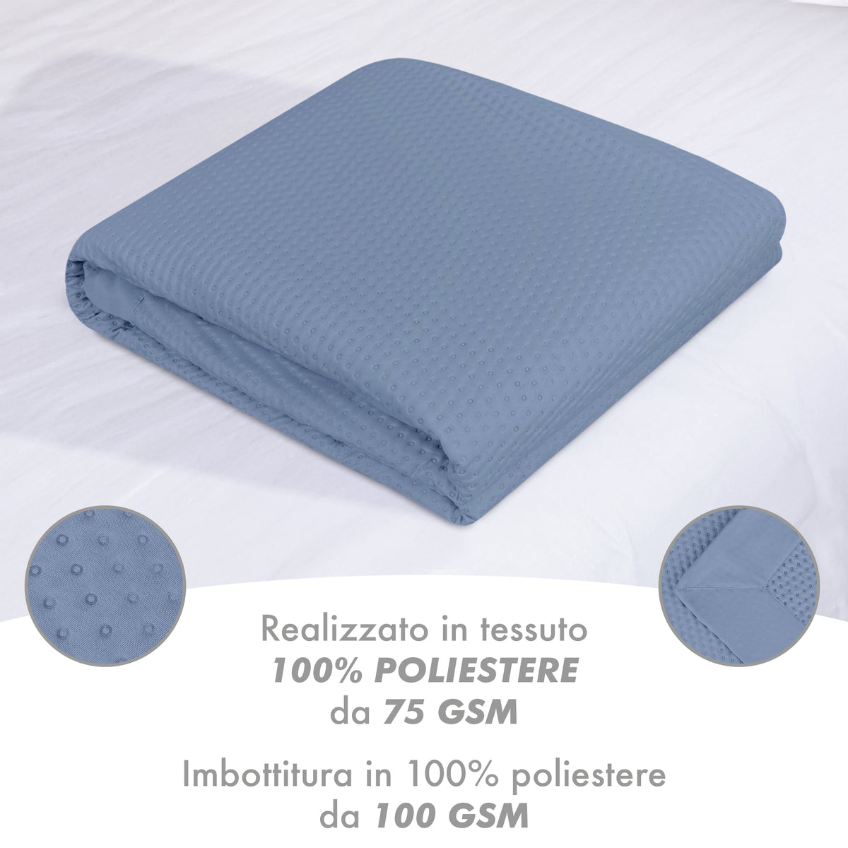 Trapuntino Matrimoniale Elegante Copriletto Con Balza Applicata Trapuntatura Pinsonic Tinta Unita Due Piazze Coperta Letto Leggera Primavera Estate Trapunta