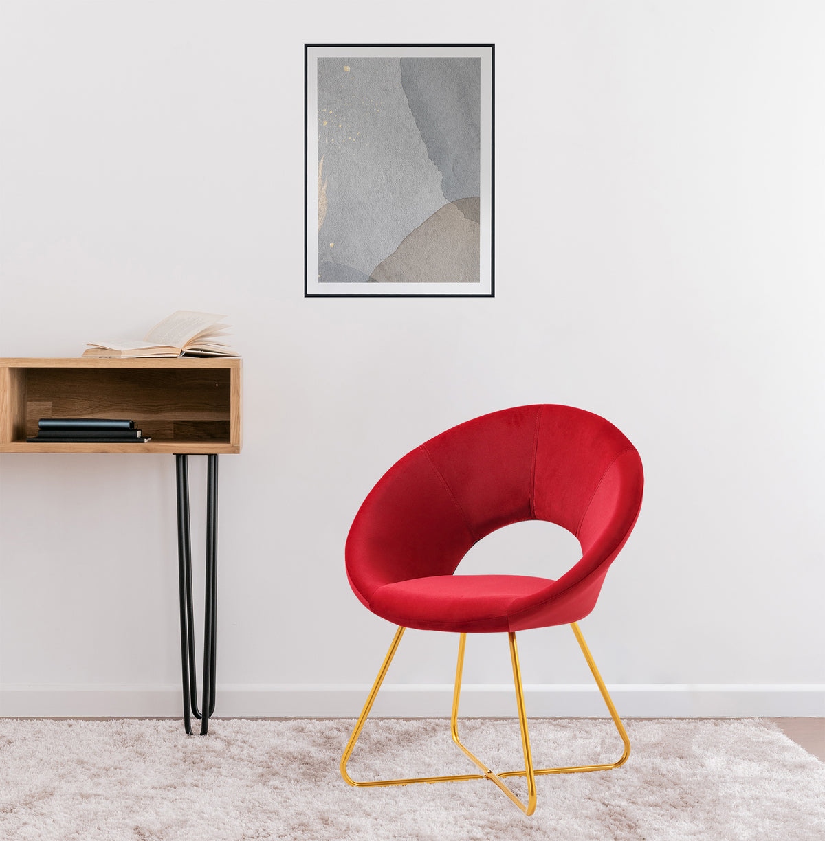 Poltrona In Velluto Con Gambe Oro - Poltroncina Imbottita Per Camera Da Letto O Soggiorno, Rosa - Foto 7