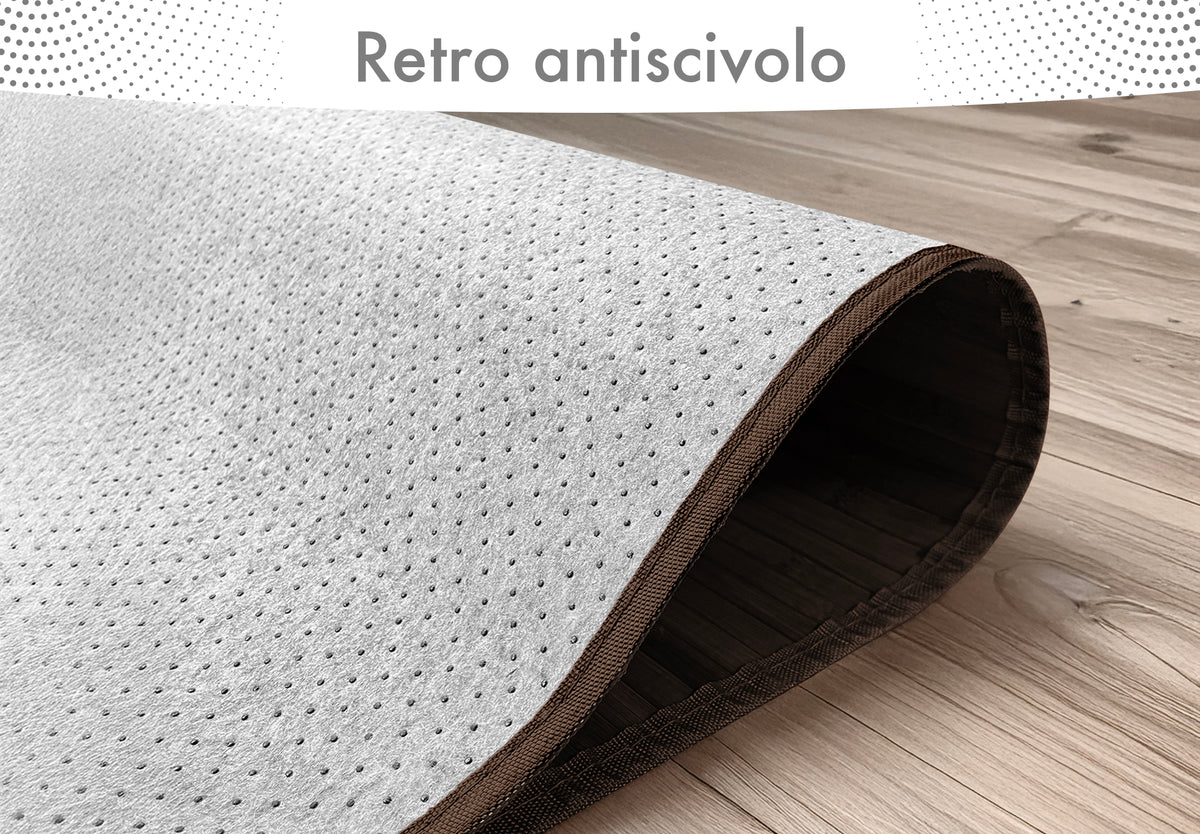 Tappeto Arredo In Vero Bamboo Naturale Grande a Listelli Bordato Bambù Soggiorno Cucina Salotto Listello Legno
