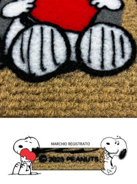 Peanuts Zerbino In Cocco Ingresso Snoopy Originale Rettangolare 70 x 40 Cm Tappeto Ingresso Asciugapassi Tappetino Antiscivolo