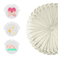 Cuscino Rotondo Zucca Effetto Velluto Circolari Per Divano Decorativo Letto 40 Cm