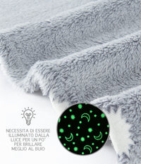 Coperta Magica Night Glow Si Illumina Al Buio Plaid Pile Morbida Calda 240Gr/Mq Flanella Di Microfibra Letto Copertina Divano