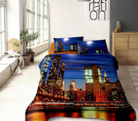 Completo Letto Matrimoniale Lenzuola 100% Cotone Set Lenzuolo Moderno Due Piazze Sotto Sopra Federe Due Stampe Digitale