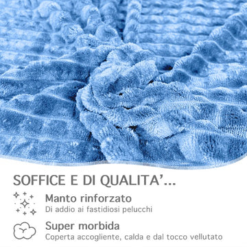 Coperta In Pile Sherpa E Flanella 160x210 Cm - Super Morbida Per Letto E Divano