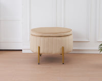 Panca Imbottita Divanetto In Velluto Contenitore Pouf Grande XXL PortaOggetti  Panca Sgabello A Pie Di Letto Con Gambe In Metallo Dorato Cassapanca Ingresso Legno Massello Panchina