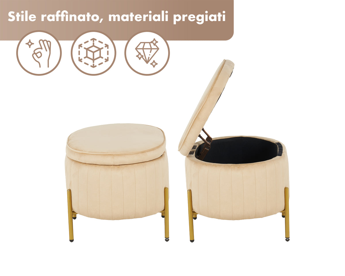 Panca Imbottita Divanetto In Velluto Contenitore Pouf Grande XXL PortaOggetti  Panca Sgabello A Pie Di Letto Con Gambe In Metallo Dorato Cassapanca Ingresso Legno Massello Panchina