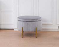 Panca Imbottita Divanetto In Velluto Contenitore Pouf Grande XXL PortaOggetti  Panca Sgabello A Pie Di Letto Con Gambe In Metallo Dorato Cassapanca Ingresso Legno Massello Panchina