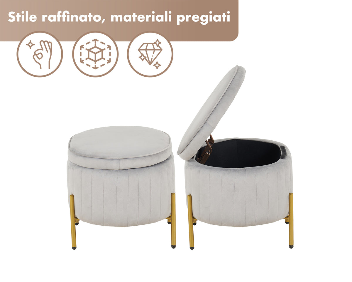 Panca Imbottita Divanetto In Velluto Contenitore Pouf Grande XXL PortaOggetti  Panca Sgabello A Pie Di Letto Con Gambe In Metallo Dorato Cassapanca Ingresso Legno Massello Panchina