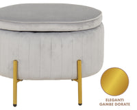 Panca Imbottita Divanetto In Velluto Contenitore Pouf Grande XXL PortaOggetti  Panca Sgabello A Pie Di Letto Con Gambe In Metallo Dorato Cassapanca Ingresso Legno Massello Panchina