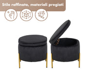 Panca Imbottita Divanetto In Velluto Contenitore Pouf Grande XXL PortaOggetti  Panca Sgabello A Pie Di Letto Con Gambe In Metallo Dorato Cassapanca Ingresso Legno Massello Panchina