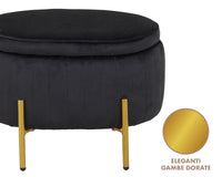 Panca Imbottita Divanetto In Velluto Contenitore Pouf Grande XXL PortaOggetti  Panca Sgabello A Pie Di Letto Con Gambe In Metallo Dorato Cassapanca Ingresso Legno Massello Panchina