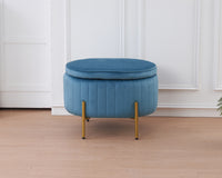 Panca Imbottita Divanetto In Velluto Contenitore Pouf Grande XXL PortaOggetti  Panca Sgabello A Pie Di Letto Con Gambe In Metallo Dorato Cassapanca Ingresso Legno Massello Panchina