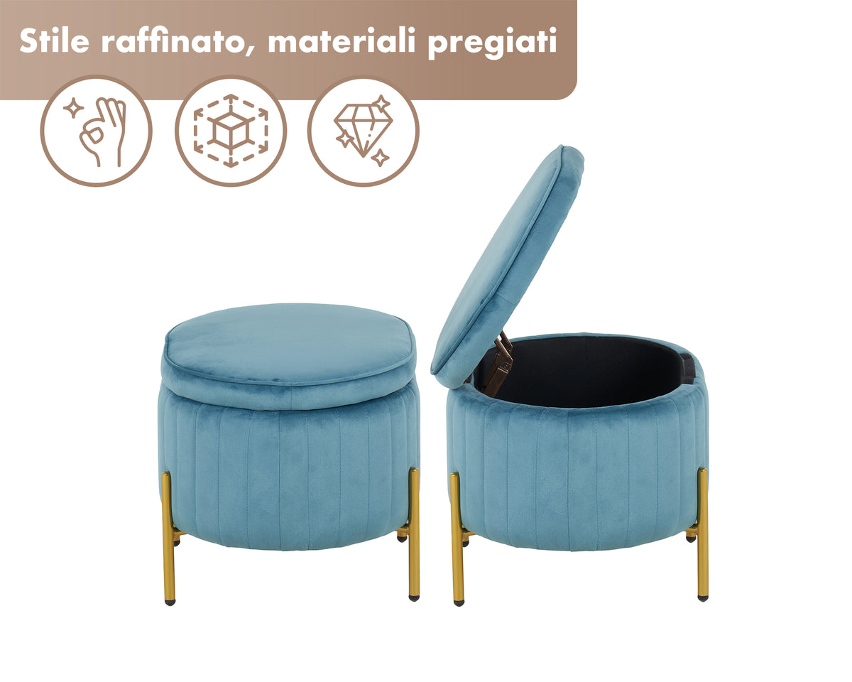 Panca Imbottita Divanetto In Velluto Contenitore Pouf Grande XXL PortaOggetti  Panca Sgabello A Pie Di Letto Con Gambe In Metallo Dorato Cassapanca Ingresso Legno Massello Panchina