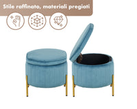 Panca Imbottita Divanetto In Velluto Contenitore Pouf Grande XXL PortaOggetti  Panca Sgabello A Pie Di Letto Con Gambe In Metallo Dorato Cassapanca Ingresso Legno Massello Panchina