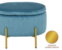 Panca Imbottita Divanetto In Velluto Contenitore Pouf Grande XXL PortaOggetti  Panca Sgabello A Pie Di Letto Con Gambe In Metallo Dorato Cassapanca Ingresso Legno Massello Panchina