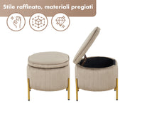 Panca Imbottita Divanetto In Velluto Contenitore Pouf Grande XXL PortaOggetti  Panca Sgabello A Pie Di Letto Con Gambe In Metallo Dorato Cassapanca Ingresso Legno Massello Panchina