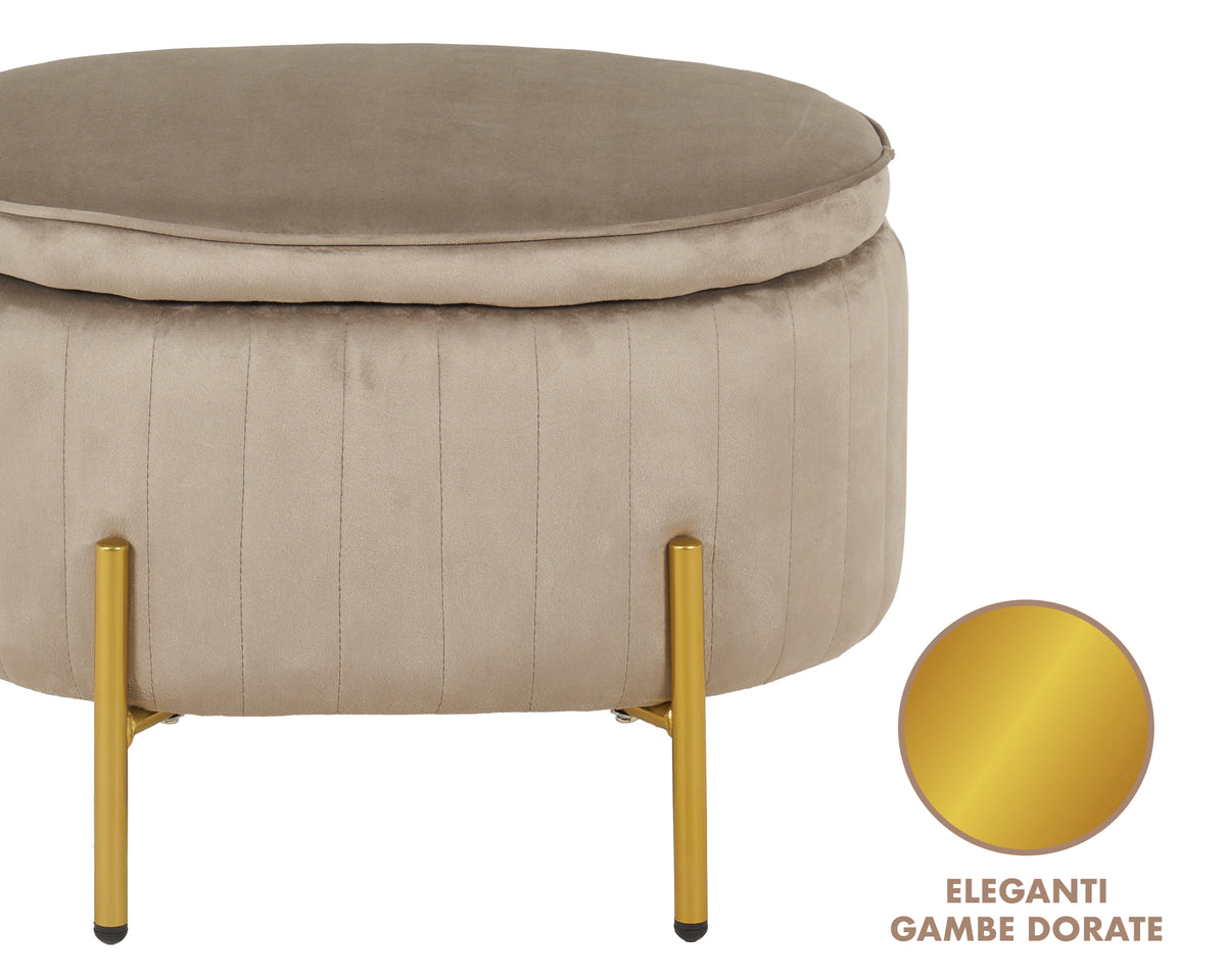 Panca Imbottita Divanetto In Velluto Contenitore Pouf Grande XXL PortaOggetti  Panca Sgabello A Pie Di Letto Con Gambe In Metallo Dorato Cassapanca Ingresso Legno Massello Panchina