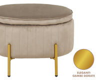Panca Imbottita Divanetto In Velluto Contenitore Pouf Grande XXL PortaOggetti  Panca Sgabello A Pie Di Letto Con Gambe In Metallo Dorato Cassapanca Ingresso Legno Massello Panchina