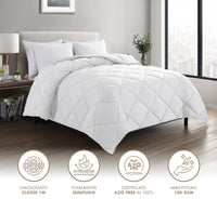Piumino Letto Bianco Ignifugo Certificato Classe 1IM 100/200/300 Gr Microfibra Anallergica Manopesca Coperta Leggera Effetto Piuma Prodotto Italiano Hotel Strutture