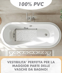 Prodotto Italiano Di Qualità Tappeto Per Doccia o Vasca 2 Misure Disponibili Grande Antiscivolo Con Ventose Antifumma Tappeti Bagno Lavabili In Lavatrice BPA free Tappetino