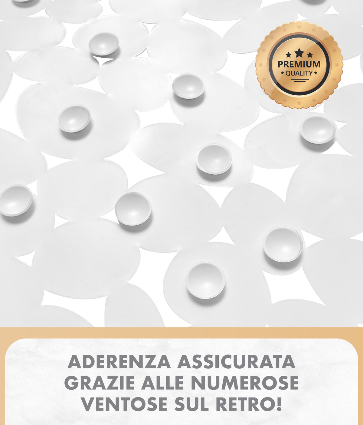 Prodotto Italiano Di Qualità Tappeto Per Doccia o Vasca 2 Misure Disponibili Grande Antiscivolo Con Ventose Antifumma Tappeti Bagno Lavabili In Lavatrice BPA free Tappetino