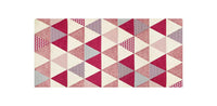 Tappeto Arredo Moderno Sala Cucina Camera Passatoia Antiscivolo in Ciniglia Made in italy Cotone Triangoli Fucsia