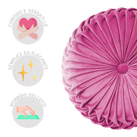 Cuscino Rotondo Zucca Effetto Velluto Circolari Per Divano Decorativo Letto 40 Cm