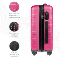 Trolley Bagaglio Mano Rigido 37x20x54.5 Piccolo Ultraleggero Valigia In Abs Con 4 Ruote Manico Chiusura Di Sicurezza Per Compagnie Low Cost Economy Zaino Da Viaggio