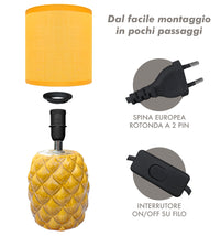 Lampada Moderna Da Comodino A Forma Di Ananas Certificata RoHS In Ceramica Con Paralume 45W Scrivania Tavolo Abat Jour