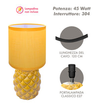 Lampada Moderna Da Comodino A Forma Di Ananas Certificata RoHS In Ceramica Con Paralume 45W Scrivania Tavolo Abat Jour